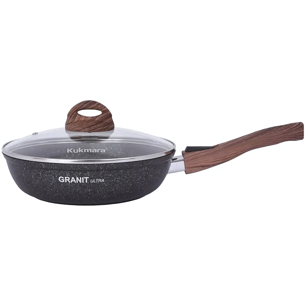 Сковорода 24*6см «Granit ultra» (blue) со съемной ручкой и стекл. крышкой сгг243а