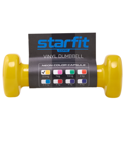 Гантель виниловая DB-101 0,5 кг, желтый