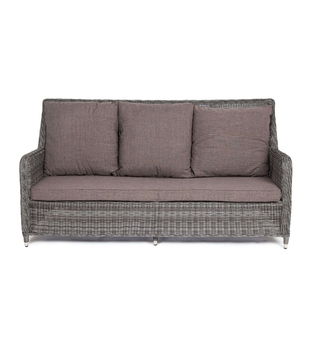 "Гляссе" диван трехместный из искусственного ротанга, цвет графит