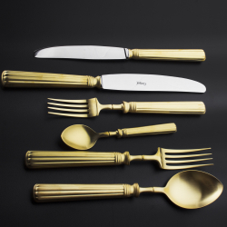 Набор столовых приборов на 12 персон 72 предмета Cutipol Line Matte Gold Brushed в подарочной упаковке