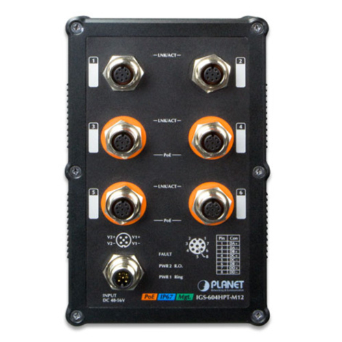 Коммутатор промышленный Planet IGS-604HPT-M12