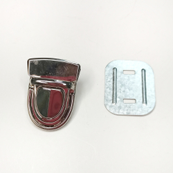 Замок-защелка на зажимах 40*30 Серебро