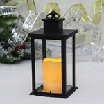 Сувенир с подсветкой "Волшебная свеча" 13*13*29 см (работает от 3*ААА), Черный (Серпантин)