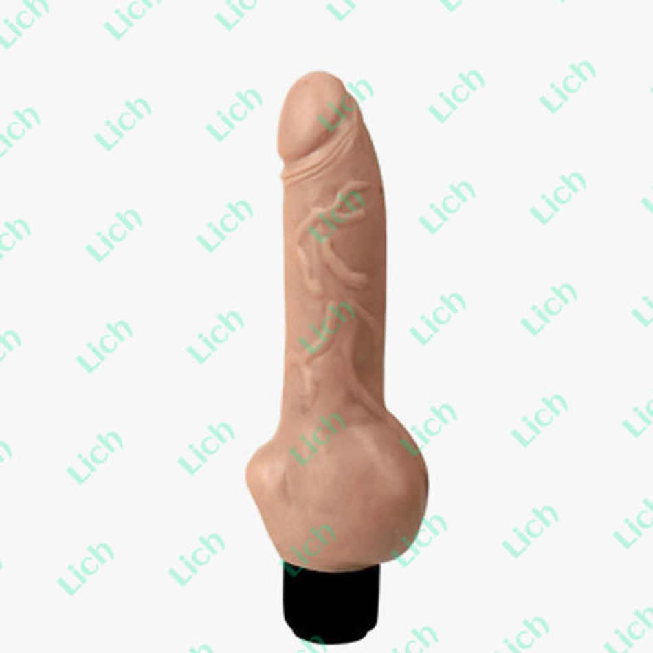 Бежевый вибратор STUNT COCK, 19 см.