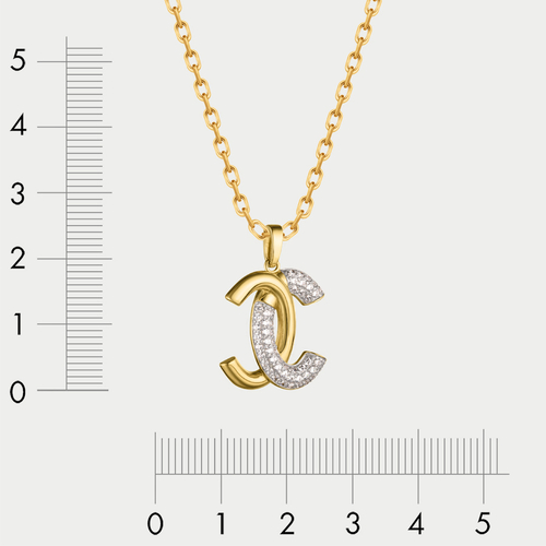 Подвеска золотая с фианитами