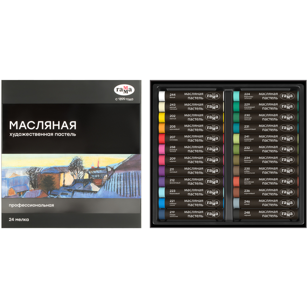 Пастель масляная Гамма, 24 цвета, картон. упаковка 5042324