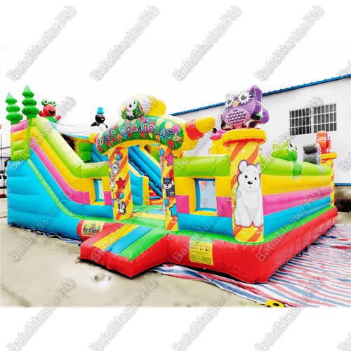 Коммерческий надувной батут "Дружная компания 2", 8*6*4 м