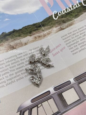 Подвеска серебристая мятая в форме сердца