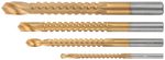 Сверла-фрезы универсальные титановое покрытие, набор 4 шт. (3; 5; 6; 8 мм), 36414