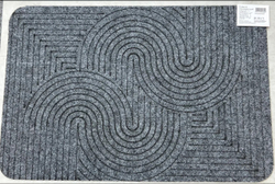 Коврик придверный влаговпитывающий Змейка Лазер без канта серый