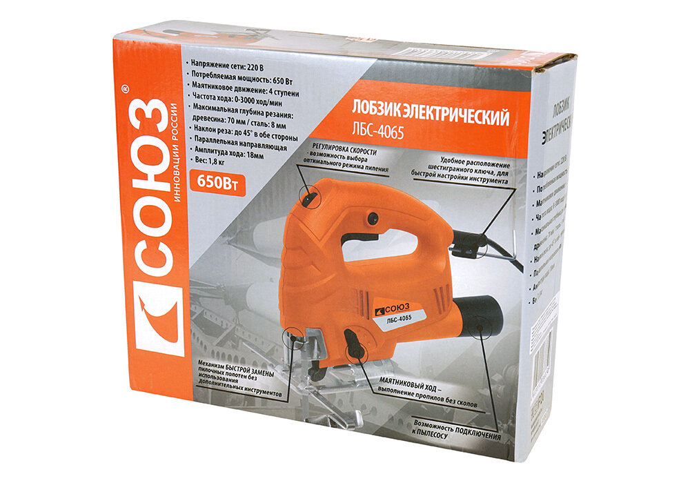 Лобзик СОЮЗ ЛБС-4065 в коробке(ЛБС-4065)