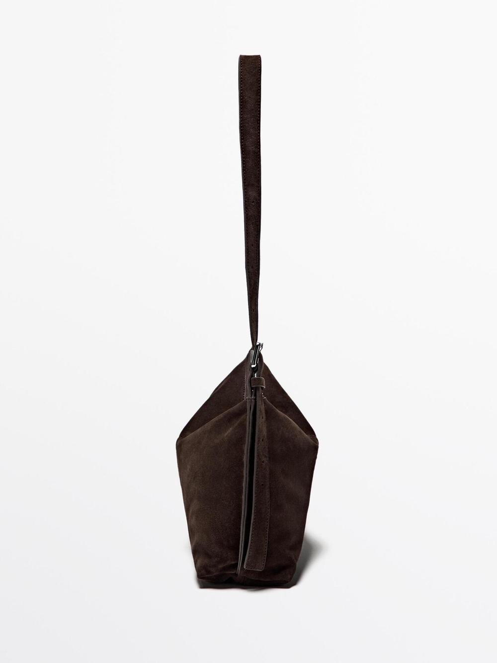 Massimo Dutti Замшевая сумка с плечевым ремнем, коричневый