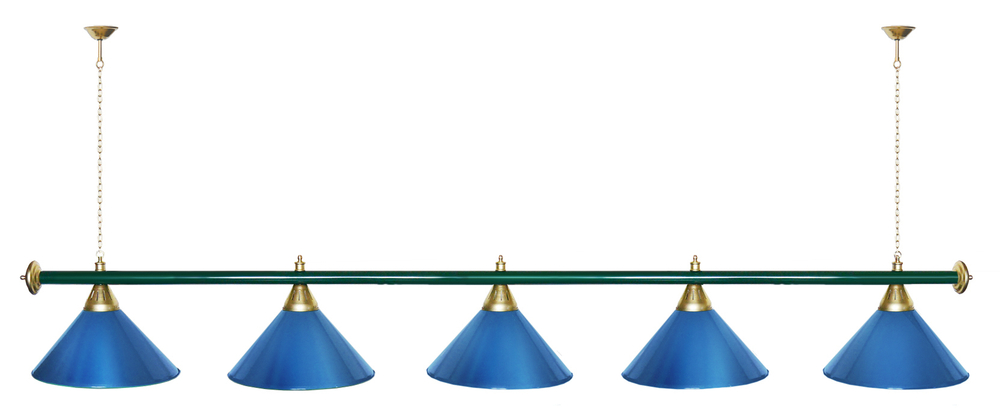 Лампа STARTBILLIARDS 5 пл. (плафоны золотые,штанга золотая,фурнитура золото)