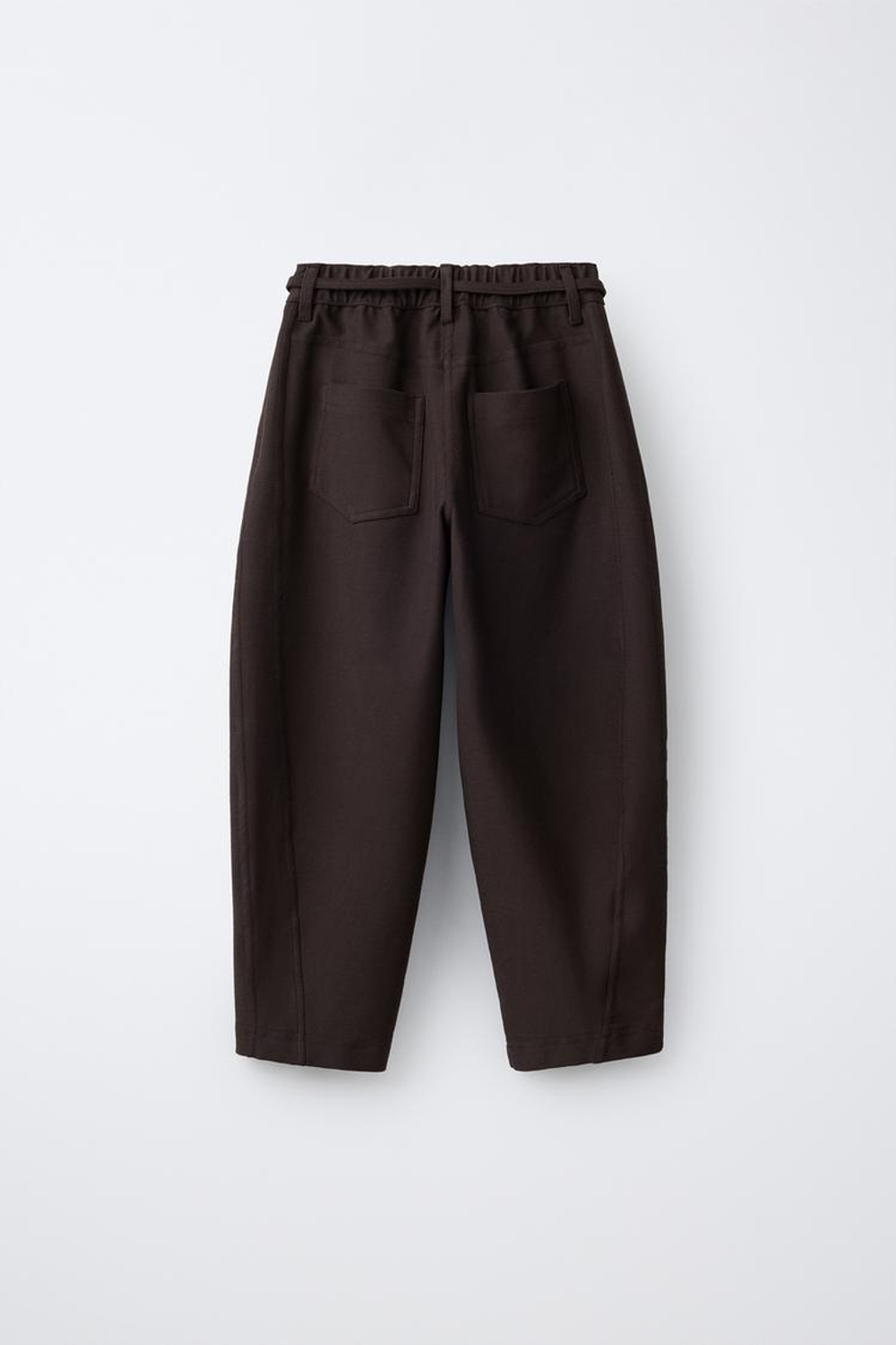 ZARA БРЮКИ BARREL НА ШНУРКЕ, КОРИЧНЕВЫЙ