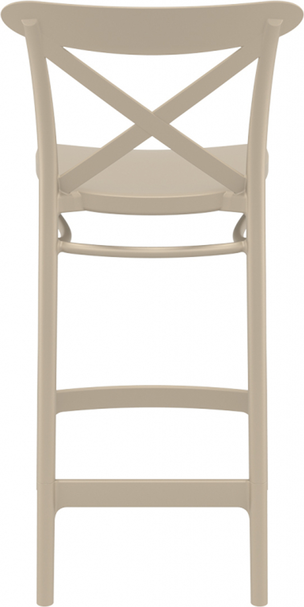 Стул пластиковый полубарный Siesta Contract Cross Bar 65, бежевый
