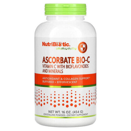 Витамин C NutriBiotic, Immunity, аскорбат Bio-C, витамин C с биофлавоноидами и минералами, 454 г (16 унций)