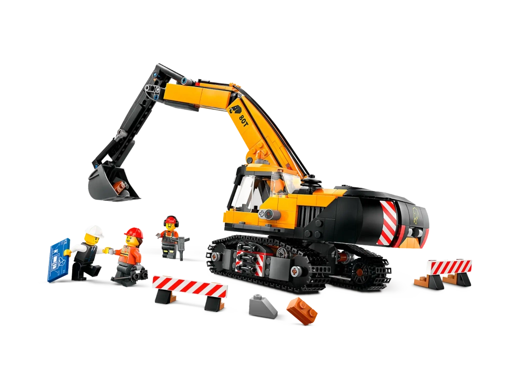 Конструктор LEGO City 60420 Желтый строительный экскаватор