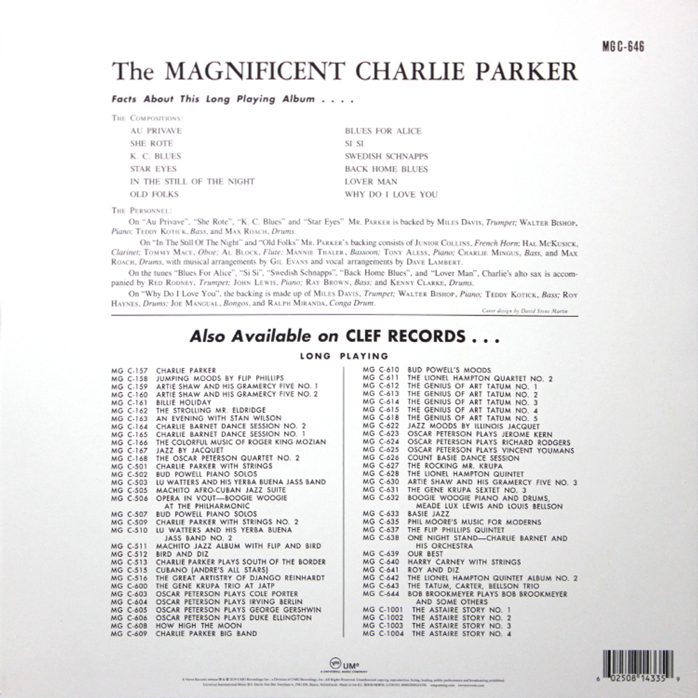 Charlie Parker / The Magnificent Charlie Parker (Coloured Vinyl)(LP)