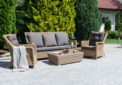 "Гляссе" лаунж-зона из искусственного ротанга, цвет соломенный