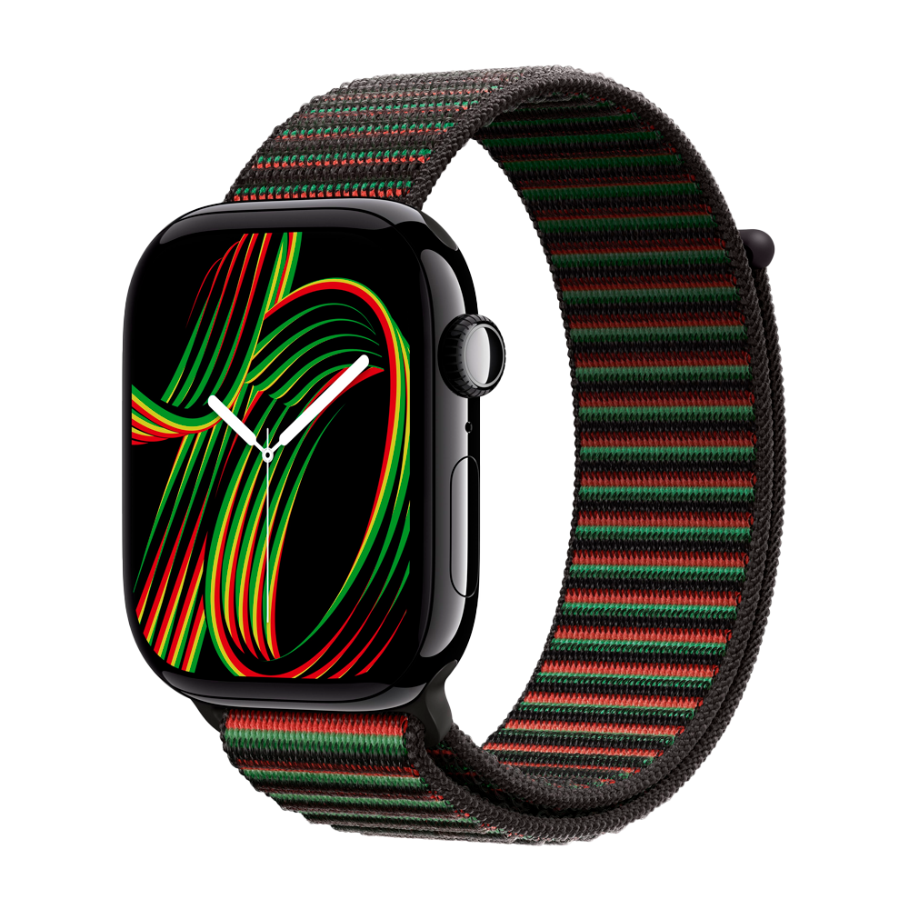 Умные часы Apple Watch Series 11 GPS, 46mm, Jet Black Aluminium Case with Black Unity Sport Loop