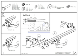 Фаркоп оцинкованный Galia O063C для Opel Mokka 2012-, Chevrolet Tracker 2013-(паспорт и сертификат в комплекте)(без электрики)