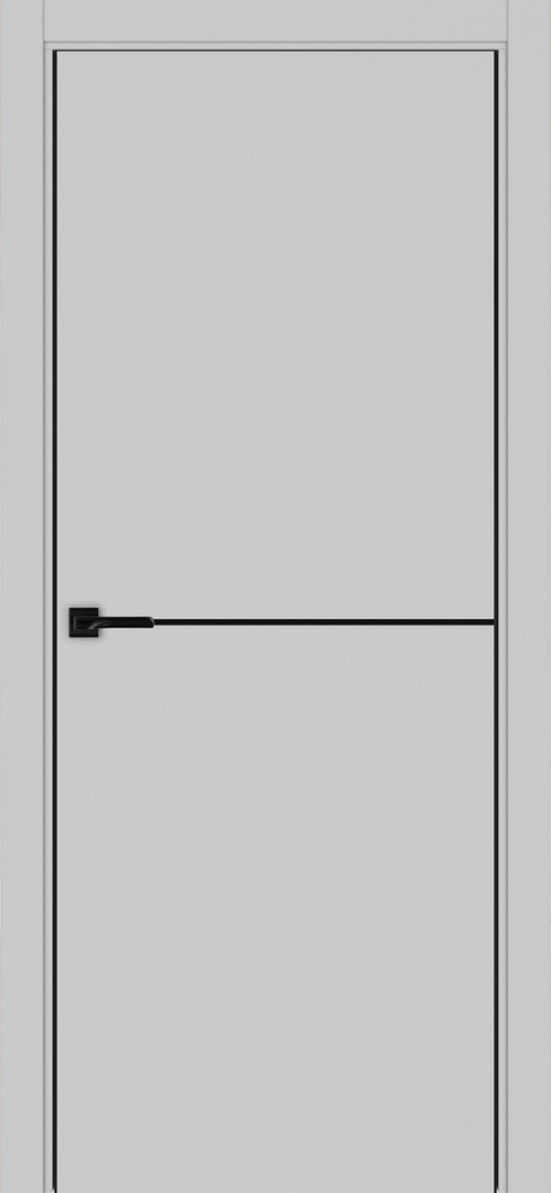 Межкомнатная дверь Optima Porte НЕАПОЛЬ 202 Молдинг SB (чёрный), Алюминиевая кромка SB (матовый чёрный) с 2-х сторон