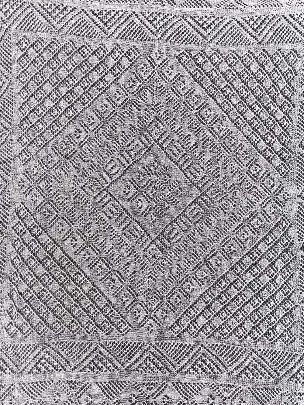 Оренбургский пуховый платок-паутинка А110-01 белый отбеленный