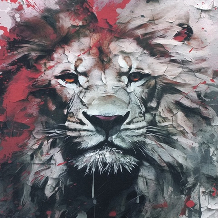 Кулирка с лайкрой Купон Лев Мазки Высота 70см