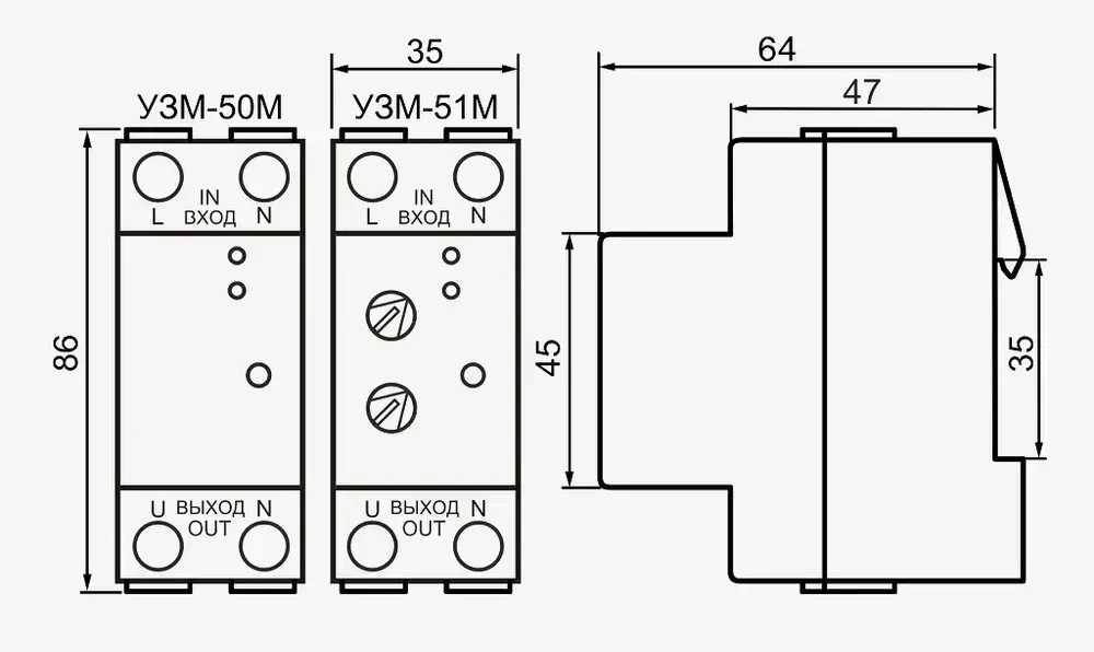Устройство защиты многофункциональное УЗМ-51М 63А, Меандр