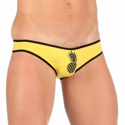 Мужские мини-слипы с черной окантовкой Pineapple (Размер: S) (Цвет: желтый)