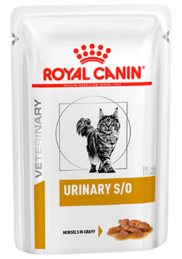 Royal Canin Vet 85г пауч Urinary S/O Влажный корм для кошек для растворения струвитов (соус)