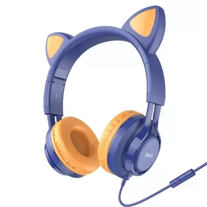 Bluetooth наушники Hoco W36 детские с ушками Cat blue