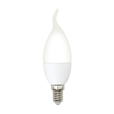 LED-CW37-6W-3000K-E14-FR-DIM-SLS Лампа светодиодная. диммируемая. Форма свеча на ветру. матовая. Теплый белый свет 3000K. ТМ Volpe