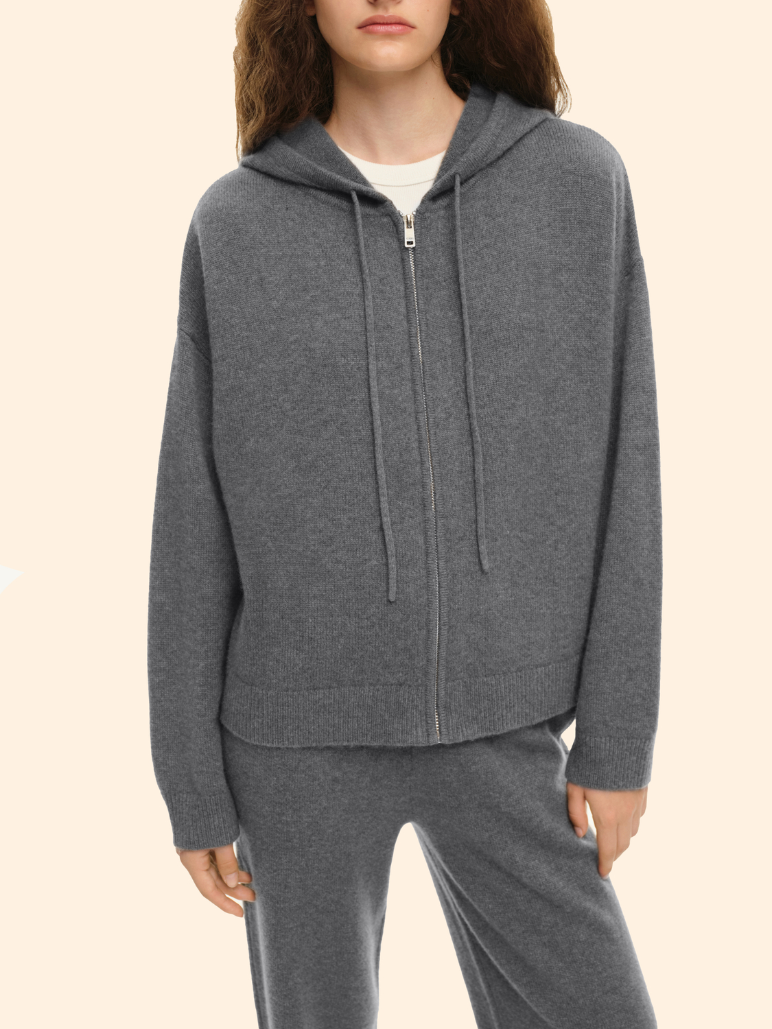 Худи из кашемира ((Ничего лишнего)), серый
