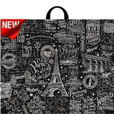 Пакет с петлевой ручкой ПВД 60х50 (70 мкм) "Европейские каникулы" (25/250 шт.) Интерпак