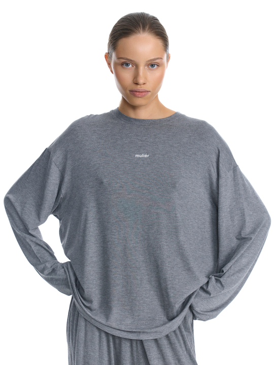 Лонгслив оверсайз серый