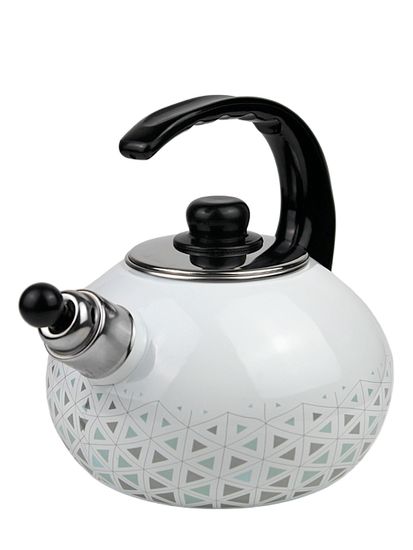 Чайник 2,5 л. эмалированный со свистком Kamille KM 1037 с черной бакелитовой ручкой