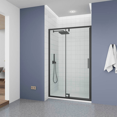 Душевая дверь Veconi Ottimo P20 B, 1100x1900, черный матовый, стекло прозрачное