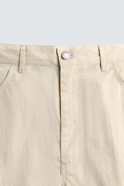 ZARA БРЮКИ CURVED FIT, ЭКРЮ