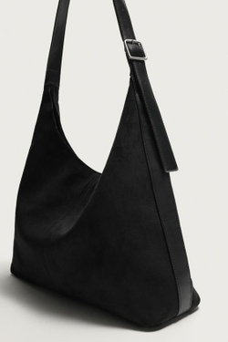 ZARA ОДНОТОННАЯ СУМКА-ШОПЕР, ЧЕРНЫЙ