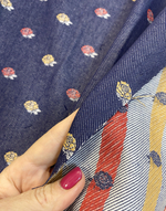 Ткань 100% хлопок-джинс (Италия) ш-140см цена за отрез 0,9м