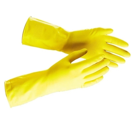 Перчатки резиновые L с хлопковым напылением
