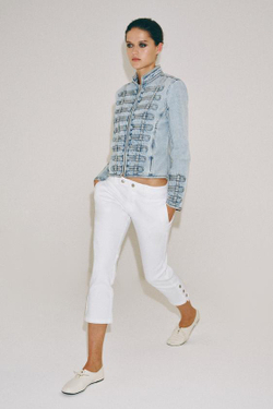 ZARA ДЖИНСЫ КАПРИ СО СРЕДНЕЙ ПОСАДКОЙ — ZW COLLECTION, БЕЛЫЙ