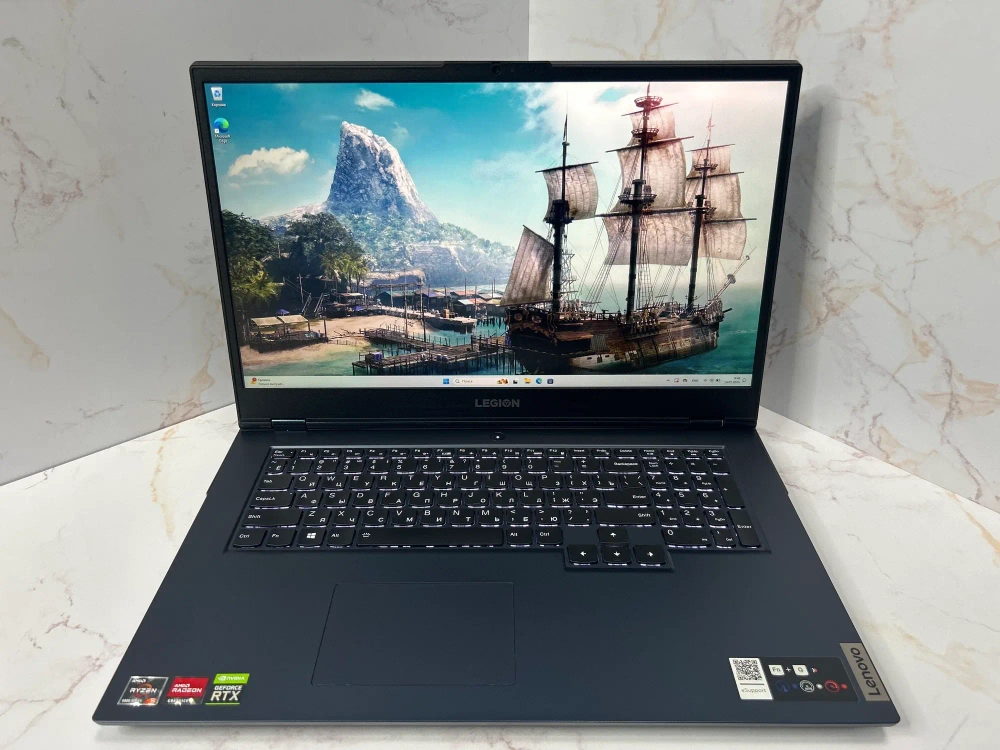 Ноутбук игровой Lenovo Legion 5 17ACH6H (82JY000ARU) 17.3"/AMD Ryzen 5 5600H/RAM 16 GB/SSD 512 GB/Nvidia RTX3060 6GB/1920x1080/IPS 144Hz/Windows 11/Подсветка кл-ры:LED/синий. Состояние: B1