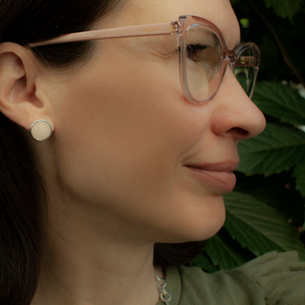 Серьги пусеты Fiore Luna ROSE QUARTZ LE1108 R/S