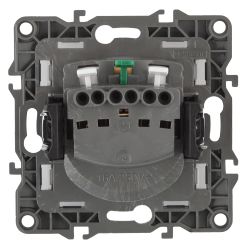 12-2103-12 ЭРА Розетка 2P+E Schuko со шторками с крышкой, 16A-250В, IP20, Эра12, графит | Эра 12 Графит