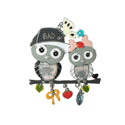 Брошь Shadore Совы XZ0531.2 BW/S