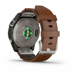 Смарт часы Garmin Fenix 7 Pro Sapphire Solar титановый серый с коричневым кожаным ремешком