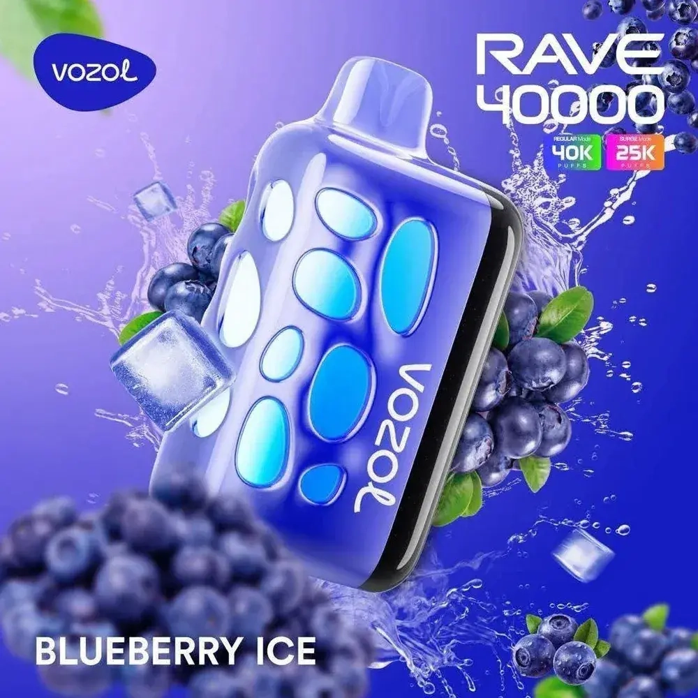 Vozol RAVE 40000 – Blueberry Ice (5% nic)