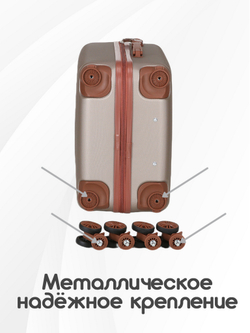 Чемодан Мини (S) ABS пластик"Verano", съёмные колёса